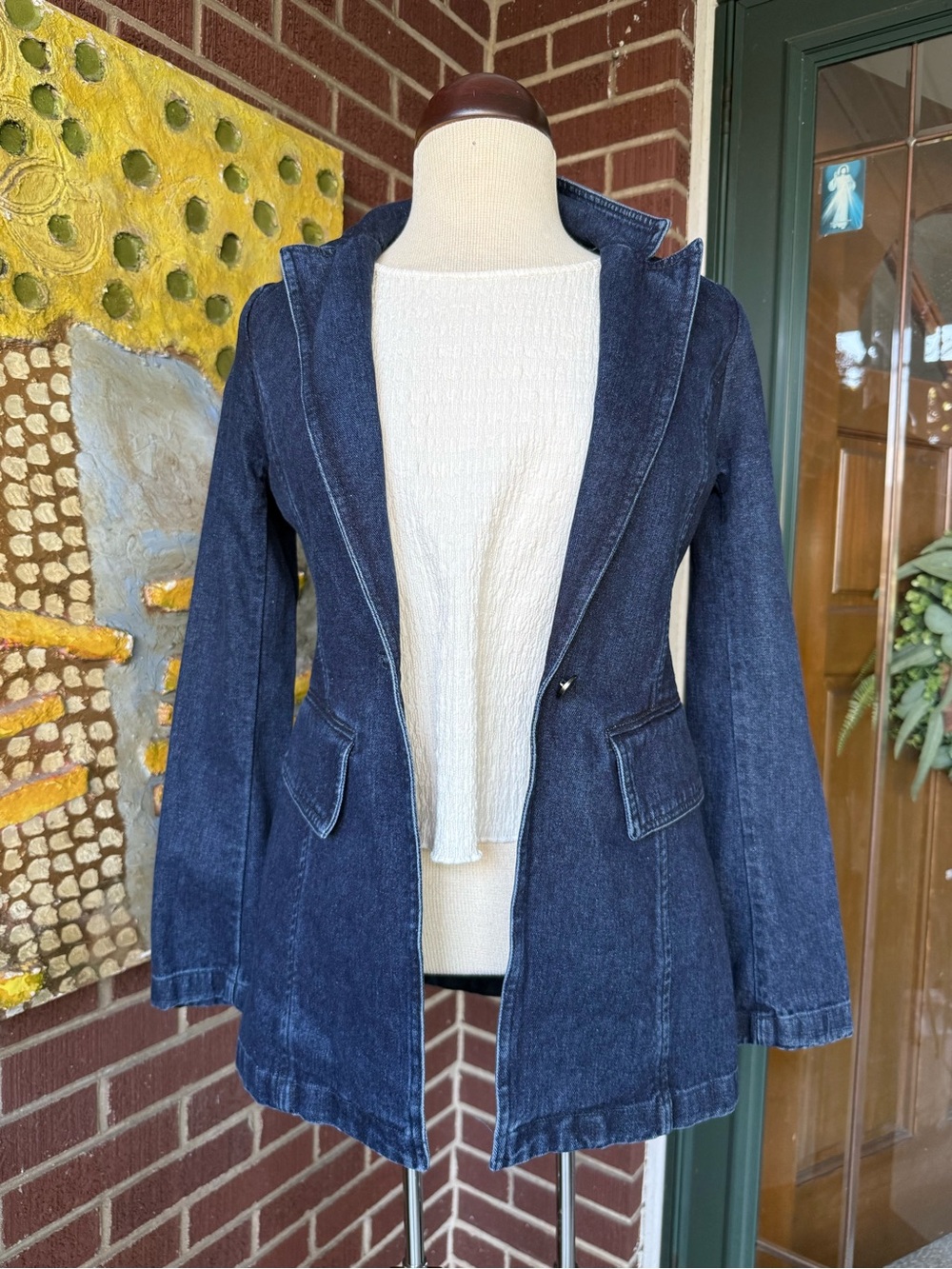 Sam Edelman Dark Blue Denim Blazer Jacket